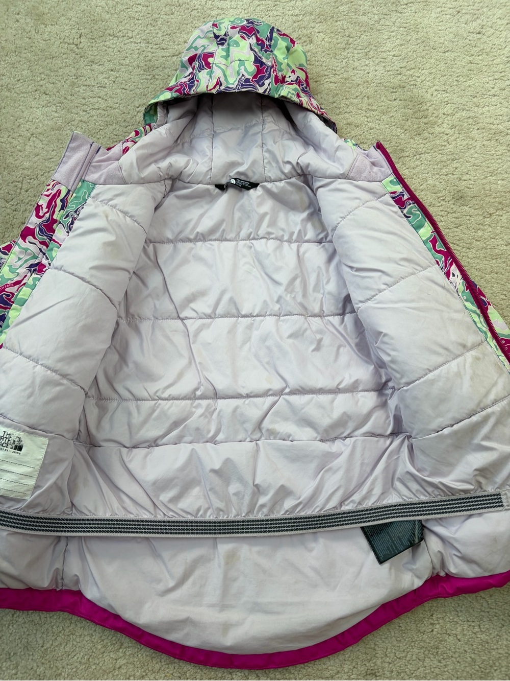The North Face Girls Size 7 Pink Freedom Insulated Winter Ski Jacket Coat - Picture 4 of 10